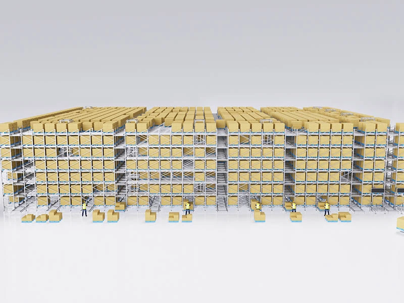 Six-way shuttle integrated with automated storage and retrieval system for high-efficiency picking in smart warehouse by Zikoo Robotics