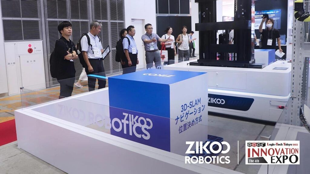 ZIKOO Robotics booth showcasing shuttle automation solutions at logistics exhibition