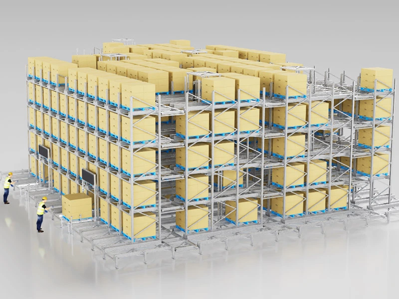 Six-way shuttle robot enabling flexible and ultra-dense warehouse automation