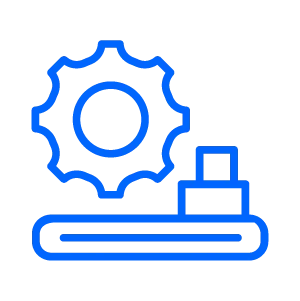 Design and manufacturing service icon - software development, testing, equipment manufacturing