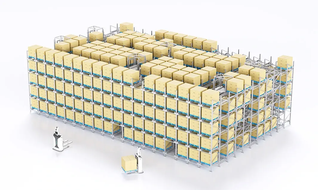 Six-way shuttle dense storage system cover - high-density pallet-to-person solution